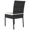 vidaXL Dining Set Black Poly rattan, powder-coated steel, glass Medium