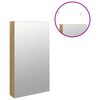 vidaXL Mirror Jewelry Cabinet White Engineered wood, glass, polyester fabric