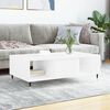 vidaXL Coffee Table High gloss white Engineered wood, iron Medium