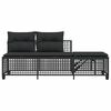 vidaXL Garden Sofa Set Black PE Rattan, Powder-Coated Steel, Tempered Glass