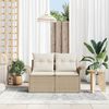 vidaXL Garden Sofa with Cushion Beige 141 x 62 x 69 cm poly rattan