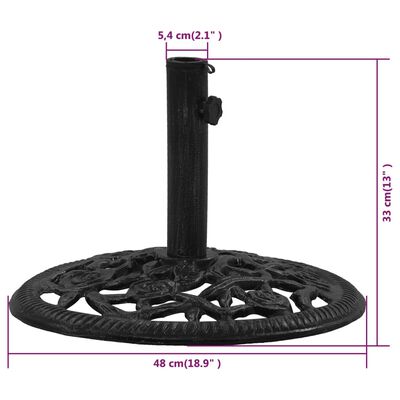vidaXL Umbrella Base Black 18.9"x18.9"x13" Cast Iron
