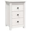 vidaXL Bedside Cabinet White Solid pine wood 9.8 Gallons Bedside Cabinet