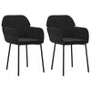 vidaXL Dining Chair Set of 2 Black Velvet (100% polyester), metal, plywood