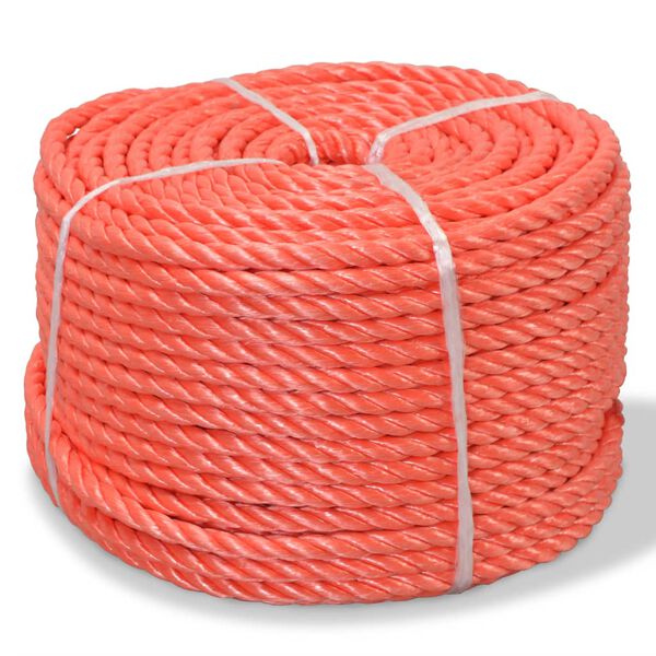 vidaXL Twisted Rope Polypropylene 0.47 " 1640.4 ' Orange