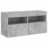 vidaXL TV Wall Stand with LED Lights Concrete Gray 31.5"x11.8"x15.7"