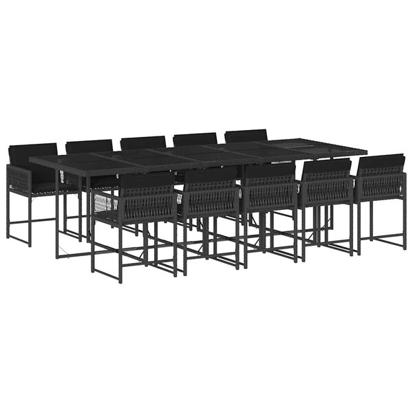 vidaXL Garden Dining Set Black