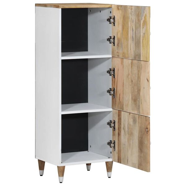 vidaXL Highboard Natural Mango with White Paint