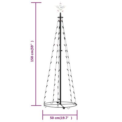 vidaXL Christmas Cone Tree Colorful 84 LEDs Decoration 2x5 ft