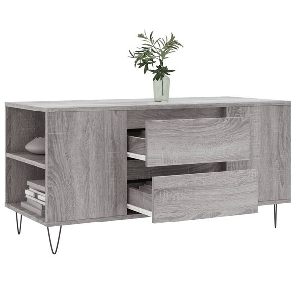vidaXL Coffee Table Gray Sonoma Engineered wood, Metal Medium