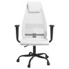 vidaXL Office Chair White Mesh Fabric, Faux Leather, Metal, Plywood