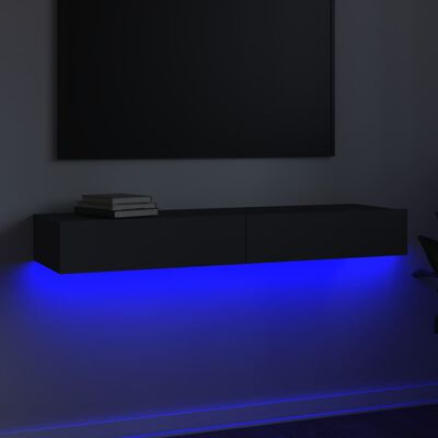 vidaXL TV Stand with LED Lights Gray 47.2"x13.8"x6.1"