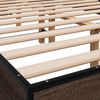 vidaXL Bed Frame Brown oak Engineered wood and metal Small Double Modern
