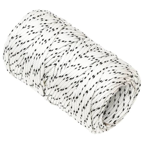 vidaXL Braided Boat Rope White 0.08 "x82.0 ' Polyester