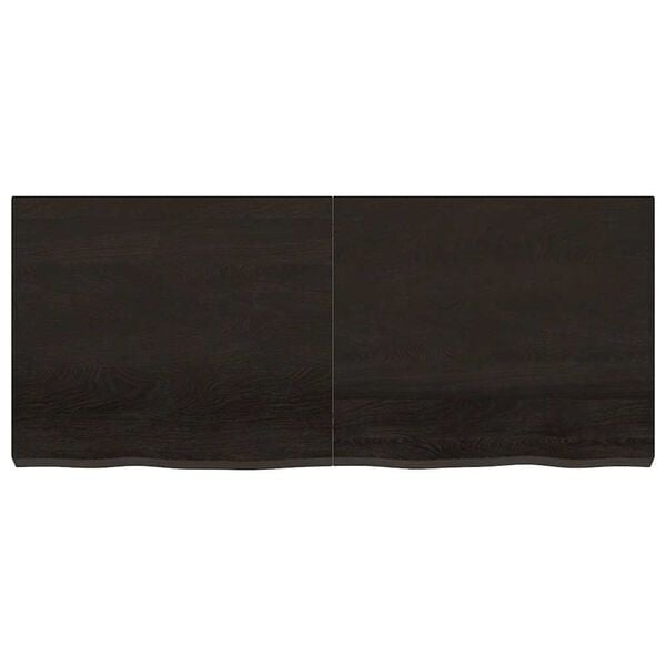 vidaXL Bathroom Countertop Dark Brown 55.1 x 23.6 x (0.8-2.4) " Treated Solid Wood