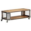 vidaXL Coffee Table Natural Mango Wood Solid Mango Wood, Steel