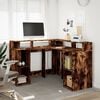 vidaXL Desk Smoked oak Engineered wood Compact Corner Desk Modern