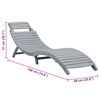 vidaXL Sun Lounger Grey Solid acacia wood Standard Collapsible