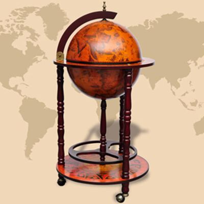 vidaXL Globe Bar Wine Stand Eucalyptus Wood