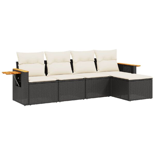 vidaXL Garden Sofa Set Black