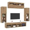 vidaXL TV Cabinet Set Wall-mounted 6 pcs Artisan oak Engineered wood