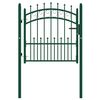 vidaXL Fence Gate with Spikes Steel 39.4x39.4" Green