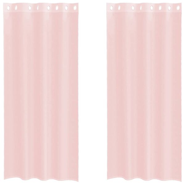 vidaXL Voile Curtains with Grommets 2 pcs Light Pink 55.1x88.6"