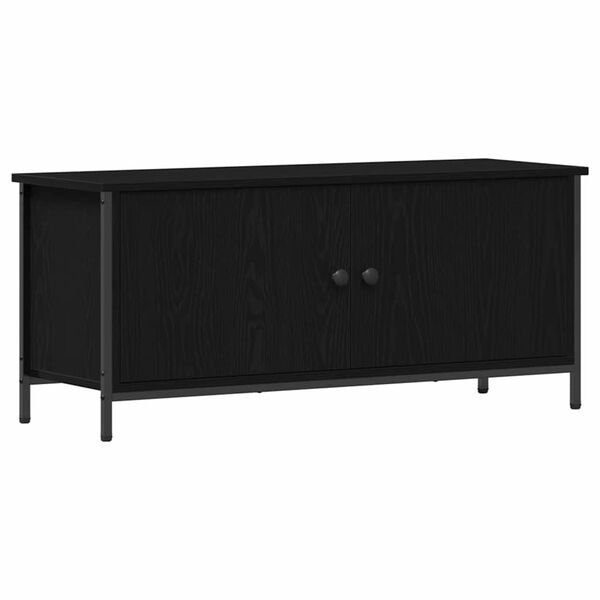 vidaXL TV Cabinet Black Oak 39.37 x 13.78 x 17.72 in Engineered Wood
