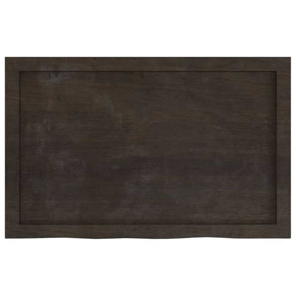 vidaXL Table Top Dark brown Solid oak wood 31.5 x 19.7 in