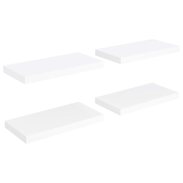 vidaXL Wall Shelf Set of 4 White Honeycomb MDF, Metal Medium