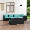 vidaXL Garden Lounge Set Black and Water Blue