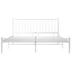 vidaXL Bed Frame White Powder-coated metal Double Durable Bed Frame