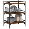 vidaXL Kitchen Trolley Smoked Oak 19.7"x13.8"x29.7" Engineered Wood
