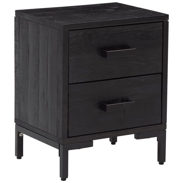 vidaXL Bedside Cabinet Set of 2 Black