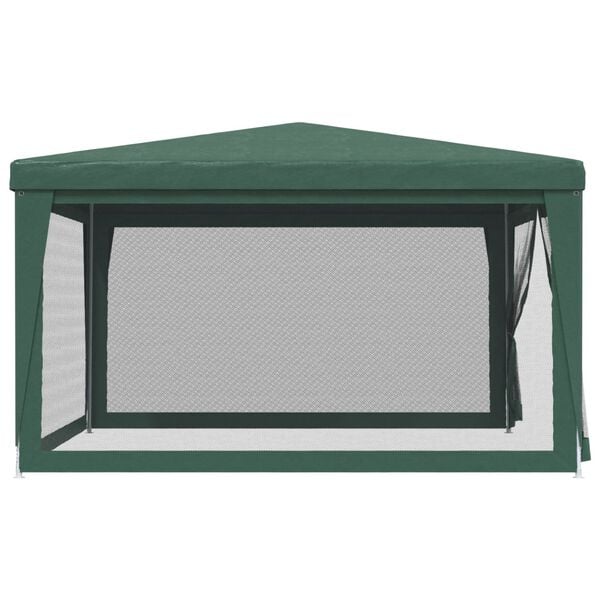 vidaXL Party Tent with 4 Mesh Sidewalls Green 13.1'x13.1' HDPE
