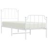 vidaXL Bed Frame White Powder-Coated Steel Small Single Bed Frame