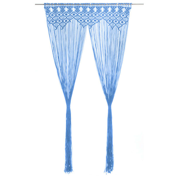 vidaXL Macrame Curtain Blue 55.1x94.5" Cotton