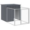 vidaXL Dog House Anthracite Galvanized Steel 43.3 x 159.4 x 43.3 in