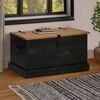 vidaXL Storage Chest Black Solid pine wood, metal Large Storage Chest