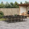 vidaXL Garden Dining Set Grey PE Rattan, Powder-Coated Steel, Tempered Glass