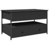 vidaXL Coffee Table Black Engineered wood Medium Adjustable Feet