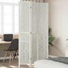 vidaXL Room Divider 3 Panels White Solid Wood Paulownia