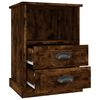 vidaXL Bedside Cabinet Set of 2 Smoked oak Engineered wood Medium
