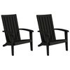 vidaXL Garden Adirondack Chair Set of 2 Black Polypropylene Standard