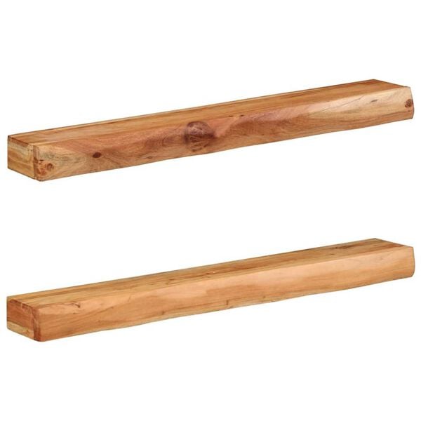 vidaXL Wall Shelves 2 pcs 39.4"x6.7"x3.1" Solid Wood Acacia