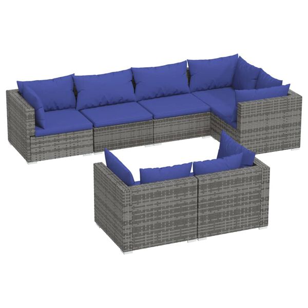 vidaXL Garden Lounge Set Grey and Dark Blue