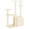 vidaXL Cat Tree Cream Engineered wood, plush, sisal Medium Modern