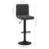vidaXL Bar Stool Set of 2 Black Velvet, Powder-Coated Steel