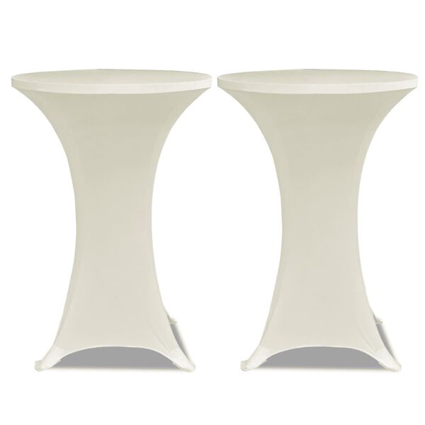 vidaXL Table Cover Set of 4 Cream Polyester: 90%, Spandex: 10% Ø23.6 in
