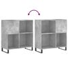 vidaXL Record Cabinet Concrete Grey Engineered Wood Medium
